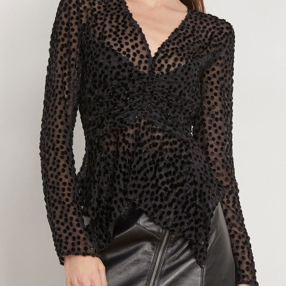 ISABEL MARANT SZ 40 | US 8
Ulietta metallic devoré-velvet blouse black NWT - Picture 4 of 9